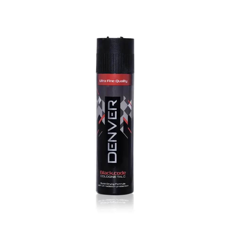 Denver Black Code Colonge Talc Quick Drying Formula With Uv Radiation Protection 300G
