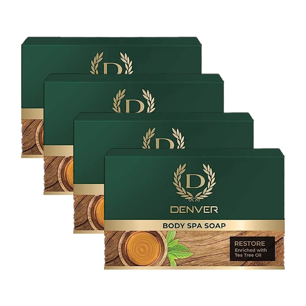 Denver Body Spa Soap Restore Enriched With Tea Tree Oil 125Gm 3+1 Free