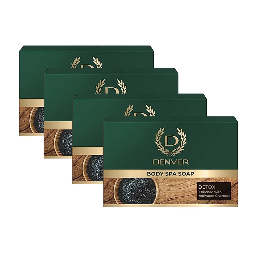 Denver Body Spa Soap Detox Enriched With Activated Charcoal 125Gm 3+1 Free