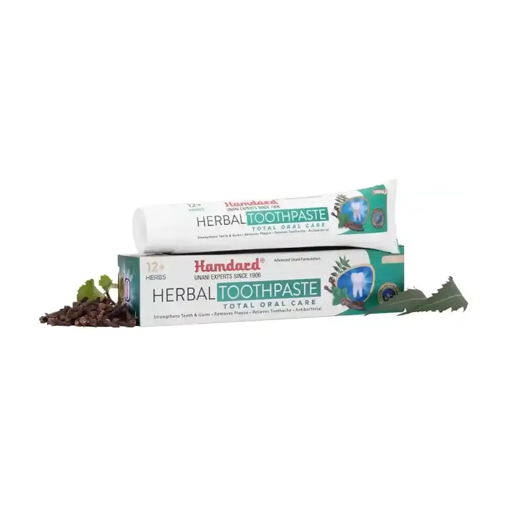 Hamdard Herbal Toothpaste Total Oral Care 12+ Herbs 100G