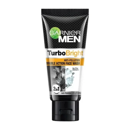 GARNIER MEN DUO FOAM TURBO BRIGHT ANTI POLLUTION DOUBLE ACTION FOAM VITAMIN C + CHARCOAL 100G