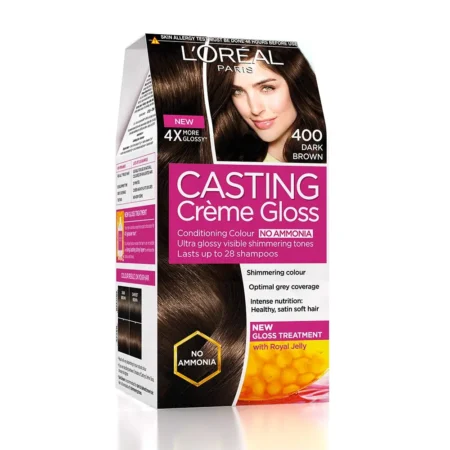 L'OREAL PARIS 400 DARK BROWN CASTING CREME GLOSS 100G