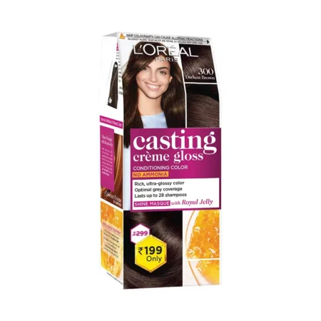 L'OREAL PARIS 300 DARKEST BROWN CASTING CREME GLOSS 20G + 20ML + 5G