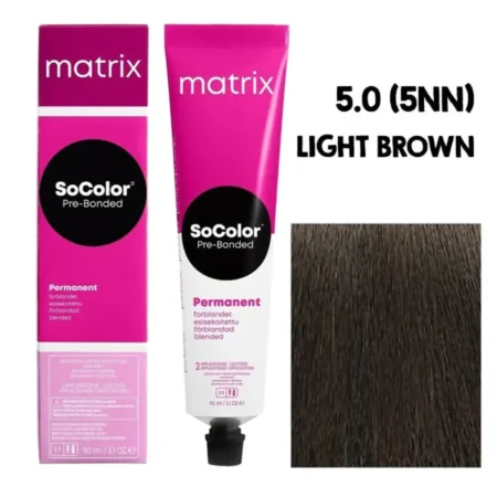 Matrix Socolor Pre Bonded Permanent 5Nn 5.0 Light Brown 90Ml