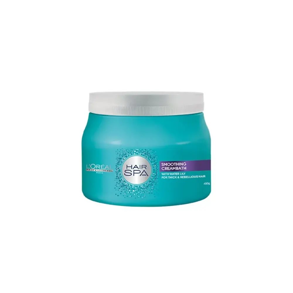 L'Oreal Paris Hair Spa Smoothing Cream Bath With Water Lily For Thick And Rebellious Hair 490G