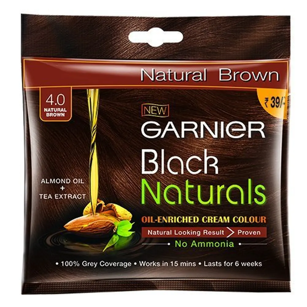 Garnier Black Naturals 4.0 Natural Brown Oil-Enriched Cream Colour 20Ml + 20 G
