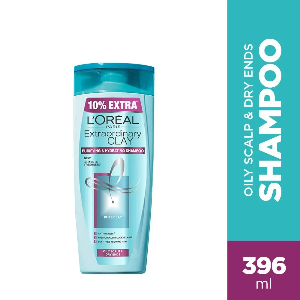 L'Oreal Paris Extraordinary Clay Purifying And Hydrating Shampoo 396Ml