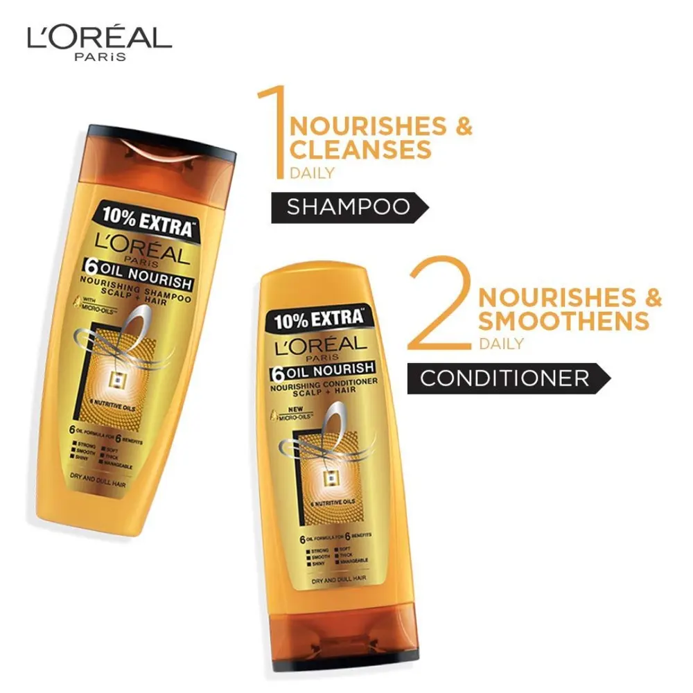 L'Oreal Paris 6 Oil Nourish Nourishing Shampoo + Conditioner 192.5Ml+ 71.5Ml