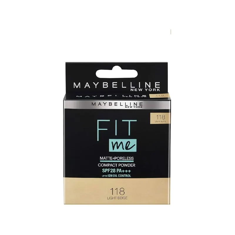 Maybelline White Superfresh Fit Me Matte+Poreless Compact Powder 118 Light Beige 8G