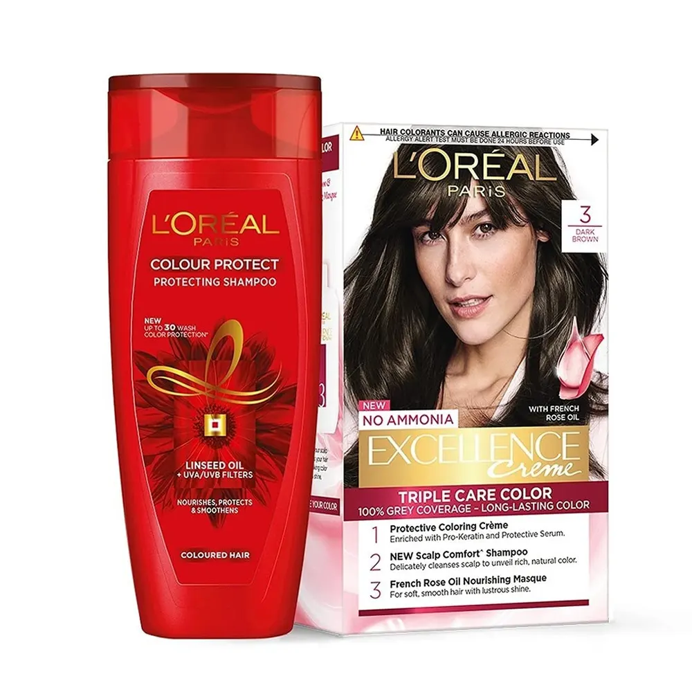 L'Oreal Paris Excellence Creme 3 Black Triple Care Color 100G+72Ml+192.5Ml
