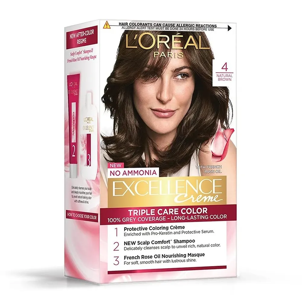 L'Oreal Paris Excellence Creme 4 Natural Brown Triple Care Color 1N