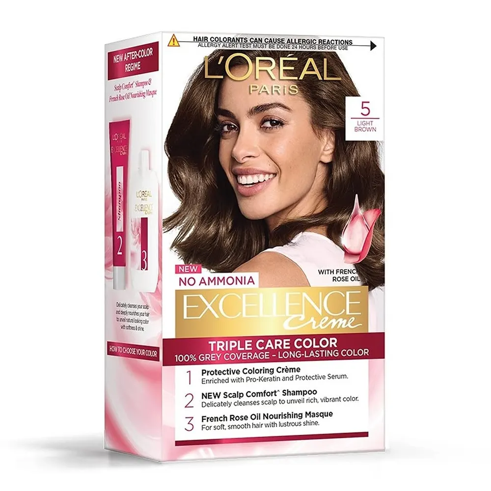 L'Oreal Paris Excellence Creme 5 Light Brown Triple Care Color 1N