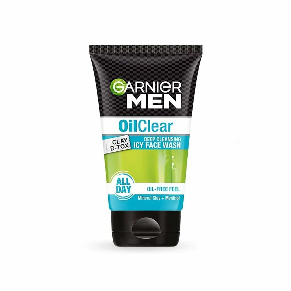 Garnier Men Oil Clear Clay D-Tox Deep Cleansing Icy Face Wash 100G