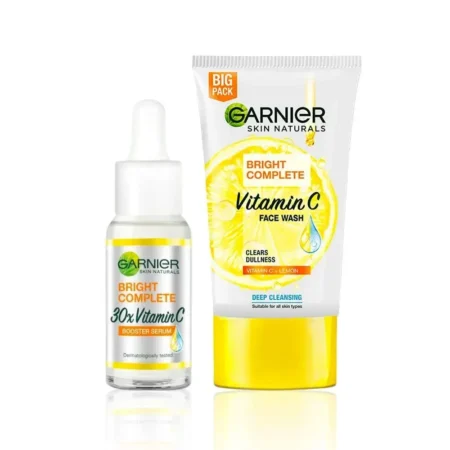 GARNIER BRIGHT COMPLETE VITAMIN C BOOSTER SERUM 15ML + FREE GARINER BRIGHT COMPLETE FACE WASH 50G
