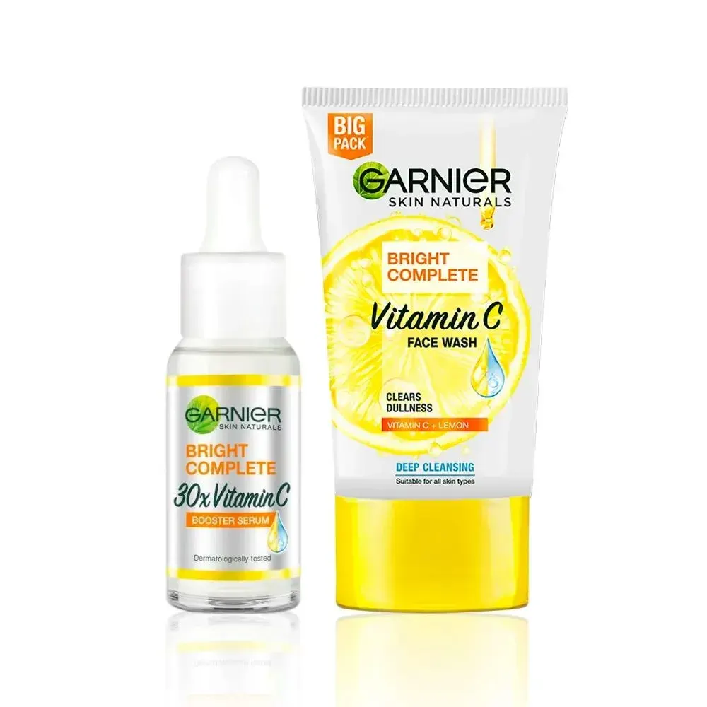 Garnier Bright Complete Vitamin C Booster Serum 15Ml + Free Gariner Bright Complete Face Wash 50G