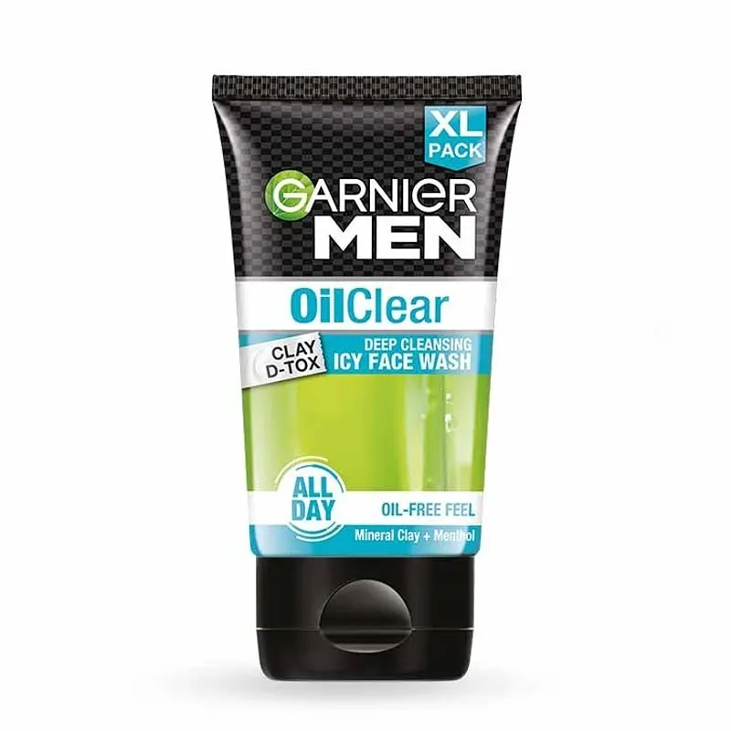 Garnier Men Oil Clear Clay D-Tox Deep Cleansing Icy Face Wash Xl Pack 150G