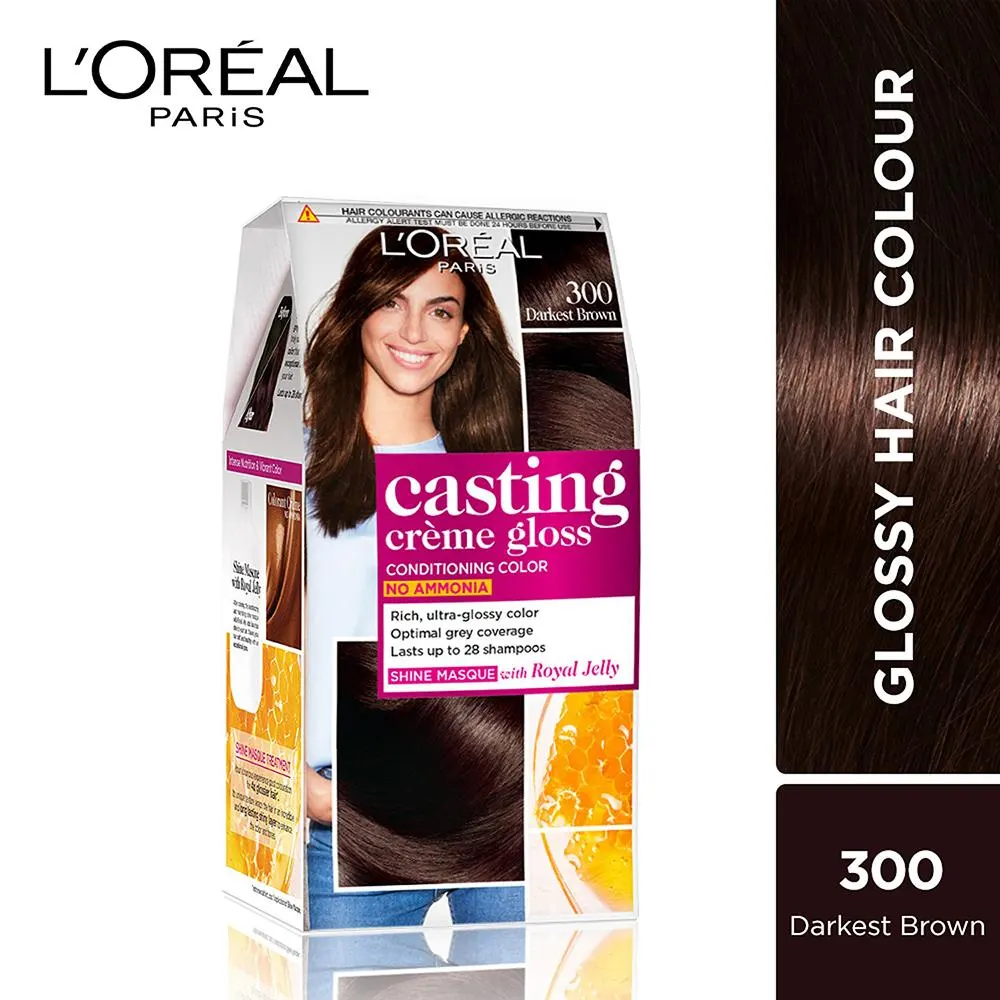 L'Oreal Paris 300 Darkest Brown Casting Creme Gloss 87.5G + 72Ml 1N