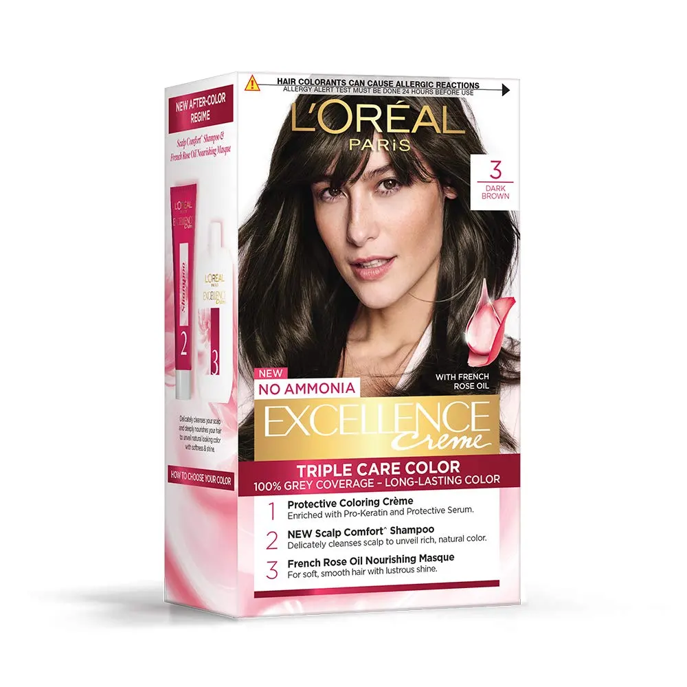 L'Oreal Paris Excellence Creme Triple Care Color 3 Dark Brown 1N