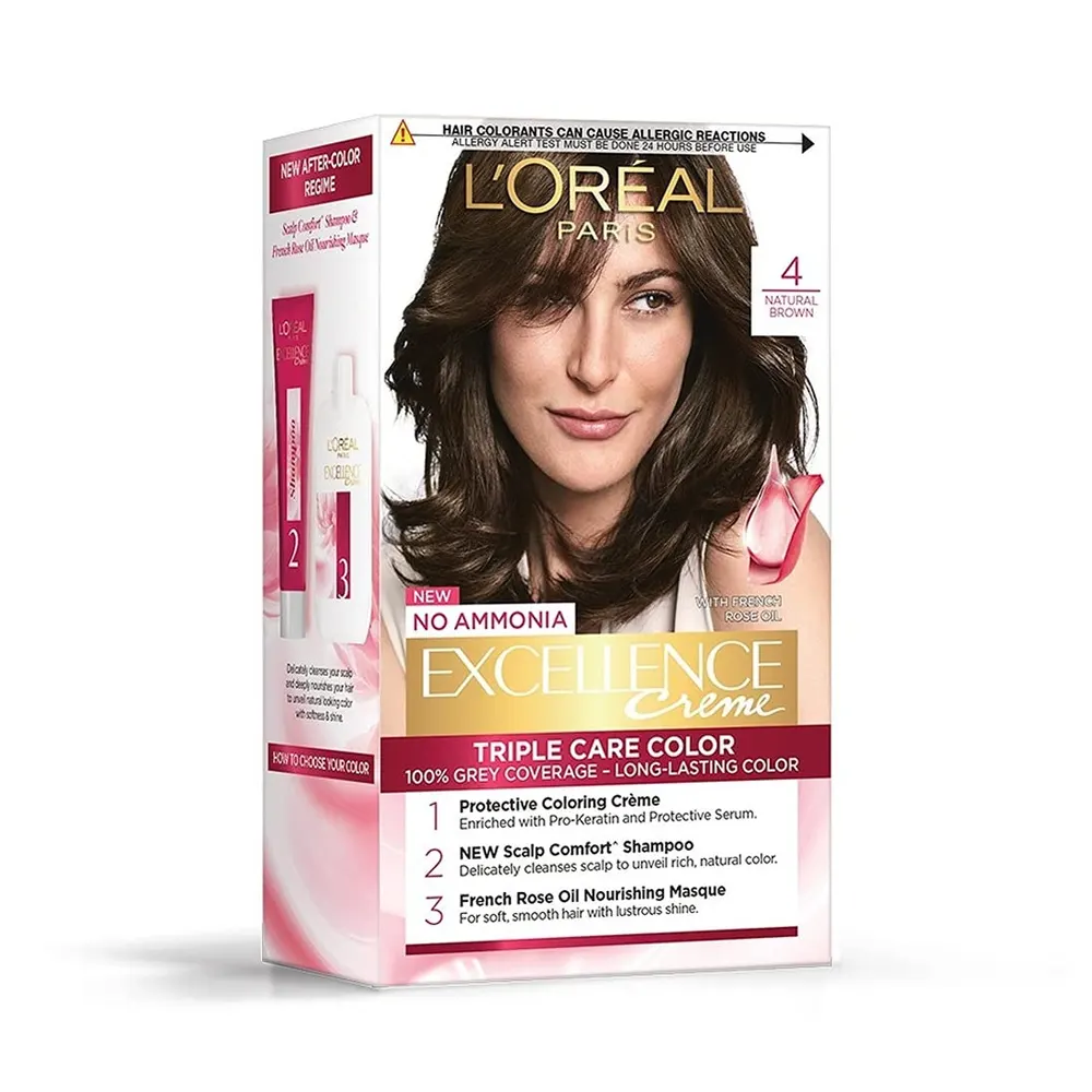 L'Oreal Paris Excellence Creme Triple Care Color 4 Natural Brown 1N