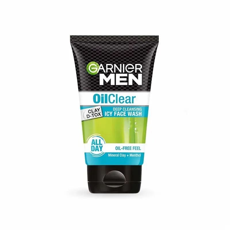 Garnier Men Oil Clear Deep Cleansing Icy Face Wash Mineral Clay Menthol 100G