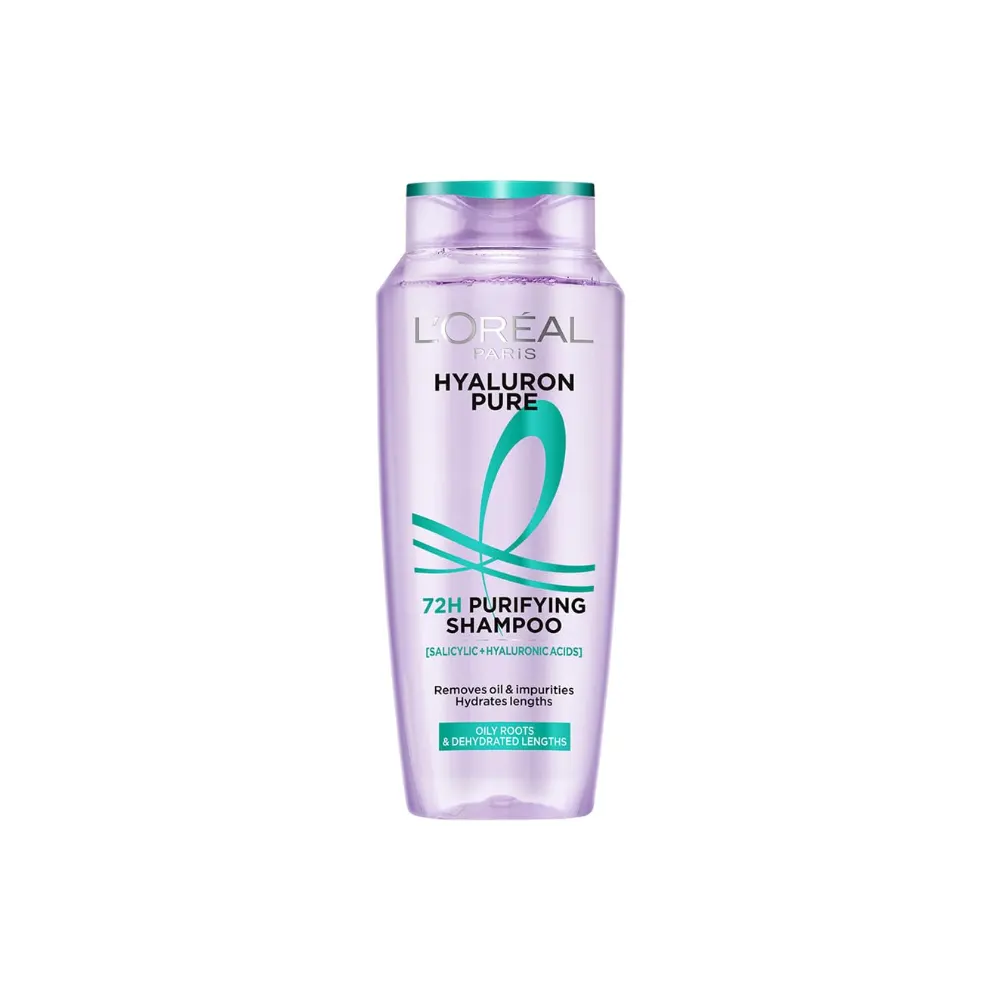 Loreal Paris Hyaluron Pure 72H Purifying Shampoo Salicylic + Hyaluronic Acids Oily Roots & Dehydrated Lengths 200Ml