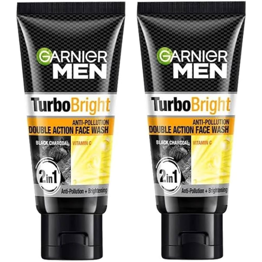 Garnier Men Duo Foam Turbo Bright Anti-Polution Double Action Foam Vitamin C+ Charcoal 50G