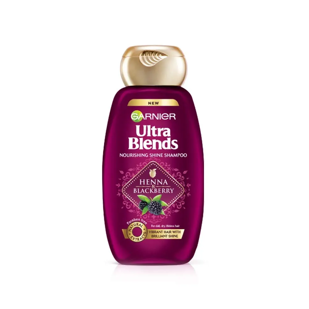 Garnier Ultra Blends Henna And Blackberry Nourishing Shine Shampoo 180Ml