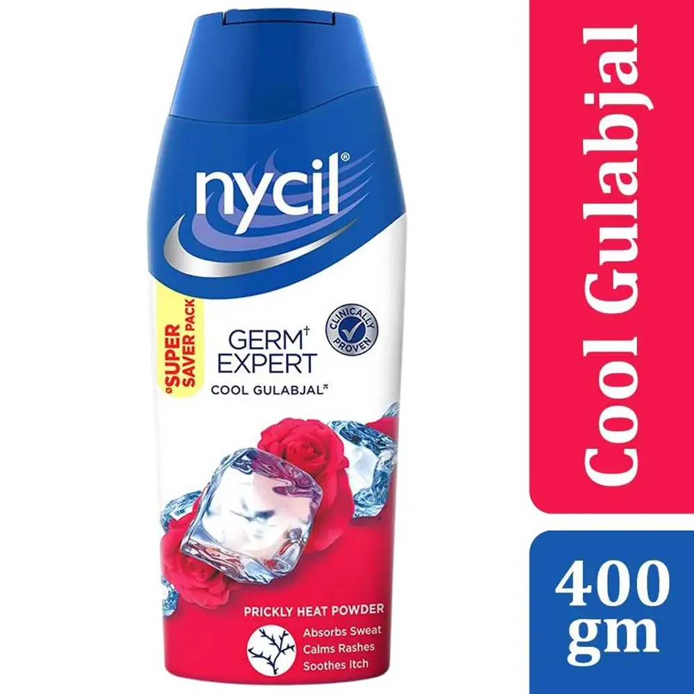 Zydus Wellness Nycil Germ Expert Cool Gulabjal Prickly Heat Powder 400G