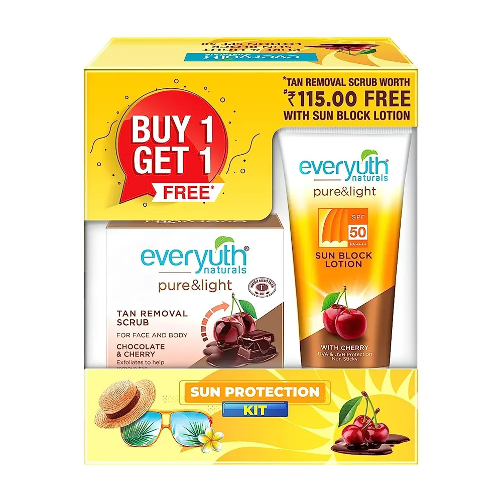 Zydus Wellness Everyuth Natural Golgen Glow Peel Of Face Mask + Free Brightening Lemon & Cherry Face Fash 50G + 50G