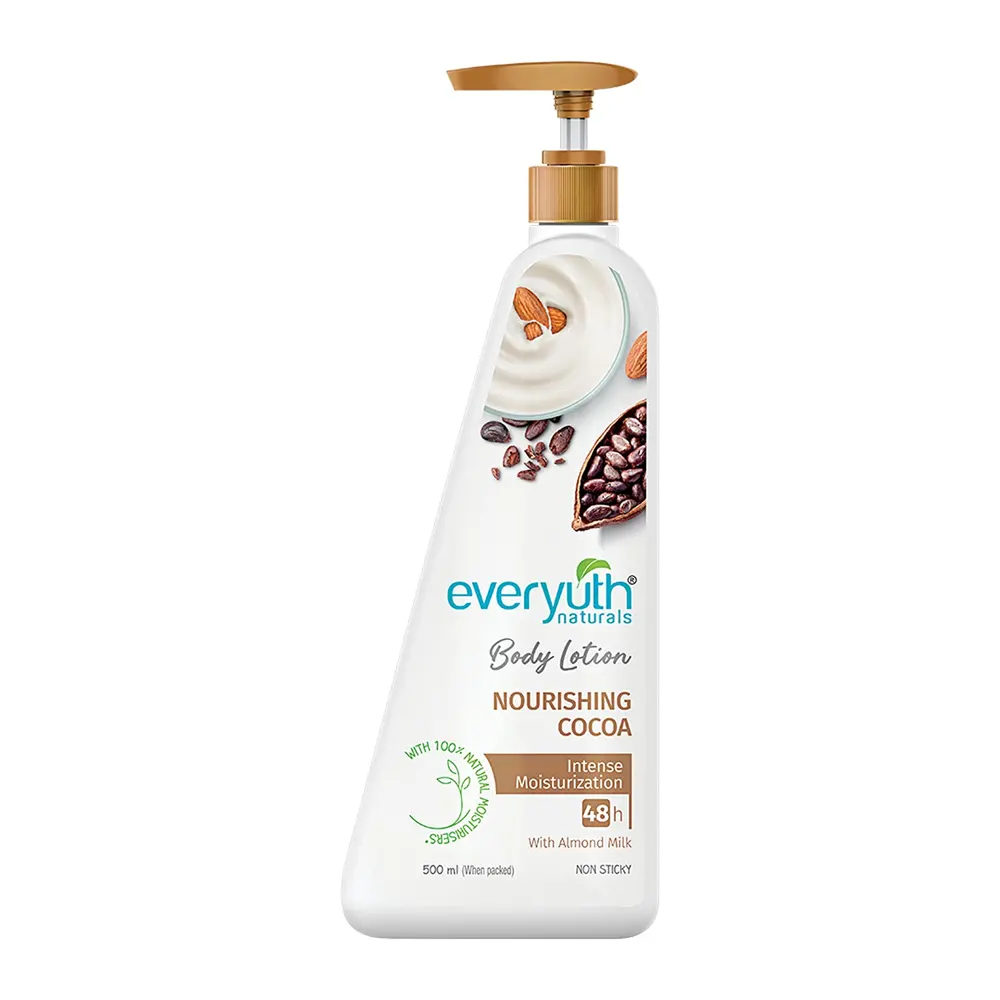 Zydus Wellness Everyuth Naturals Body Lotion Nourishing Cocoa Intense Moisturization With Almond Milk 500Ml