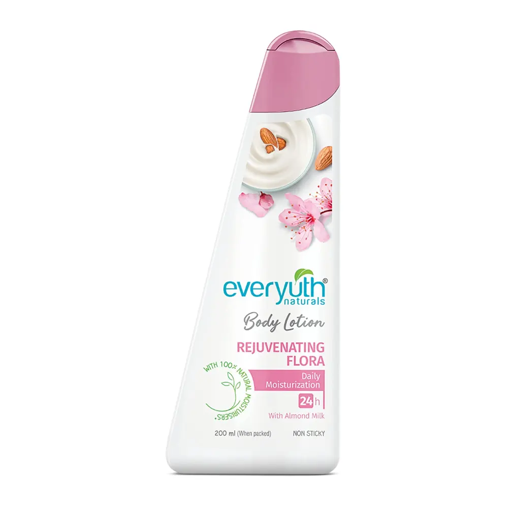 Zydus Wellness Everyuth Naturals Body Lotion Rejuvenating Flora Daily Moisturization With Almond Milk 200Ml