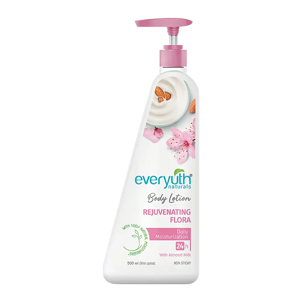 Zydus Wellness Everyuth Naturals Body Lotion Rejuvenating Flora Daily Moisturization With Almond Milk 500Ml