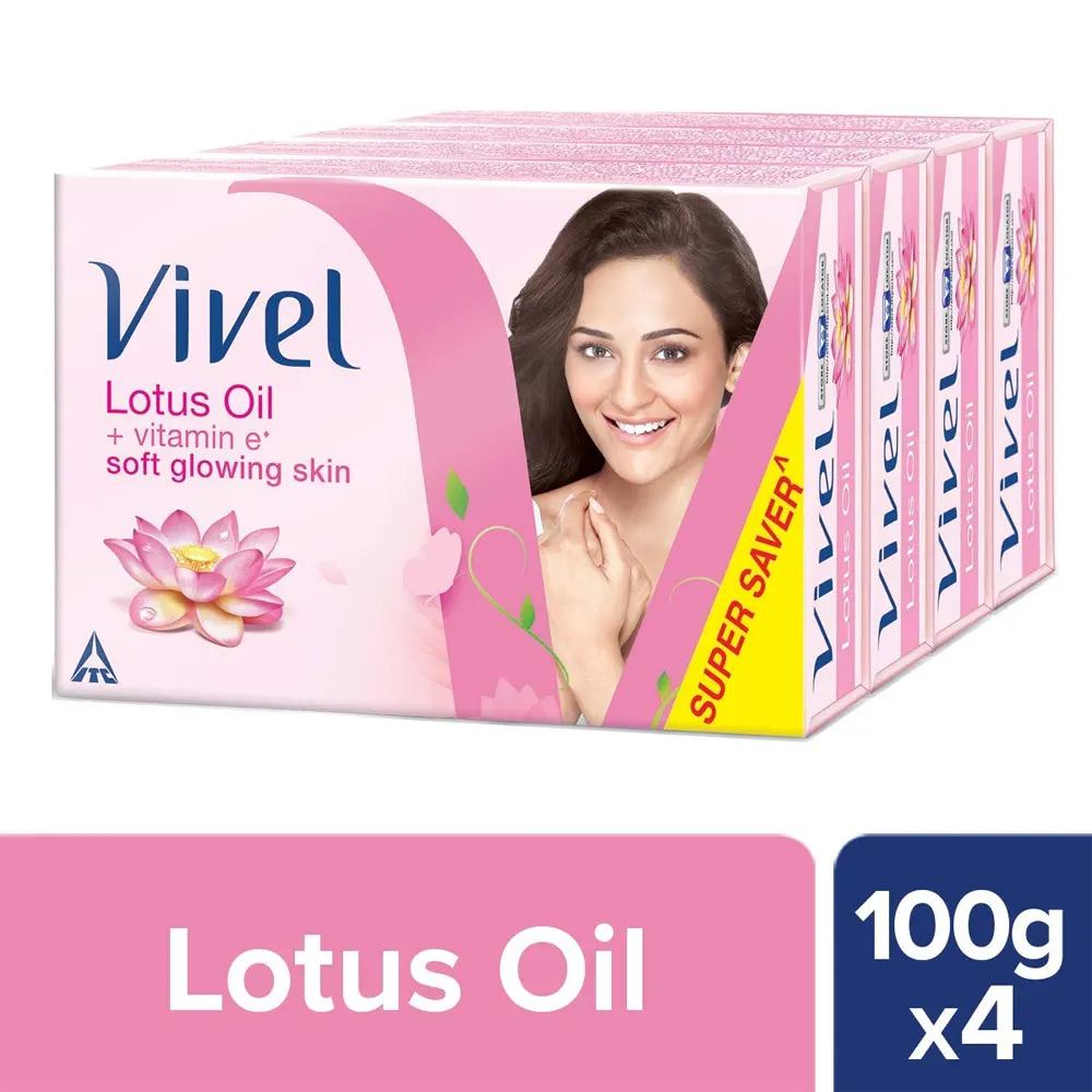 Itc Vivel Lotus Oil Soft Glowing Skin Soaps 4X100G