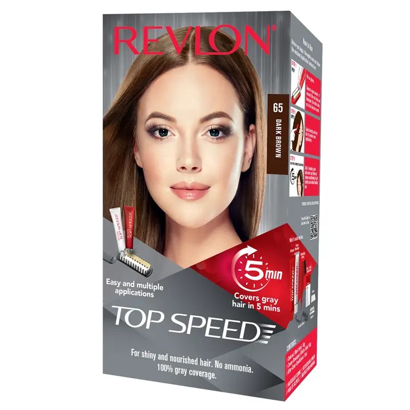 Revlon Top Speed Hair Color 65 Dark Brown 40G+40G+15Ml