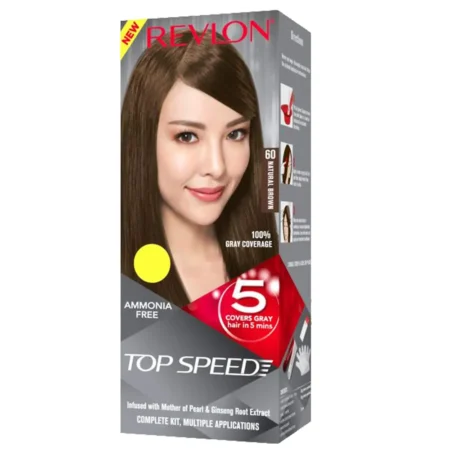 REVLON TOP SPEED HAIR COLOR 60 NATURAL BROWN 40G+40G+15ML