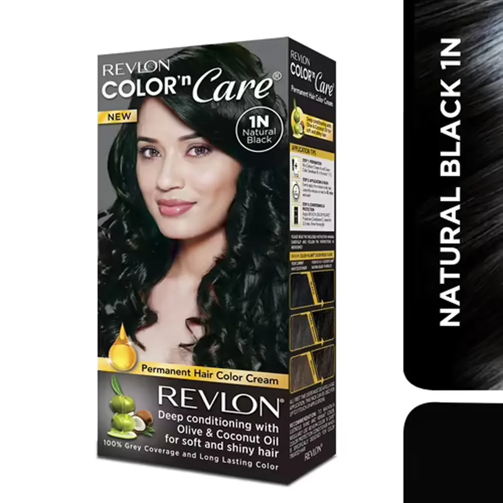 Revlon Color'N Care Permanent Hair Color Cream 1N Natural Black 40G + 67.5Ml