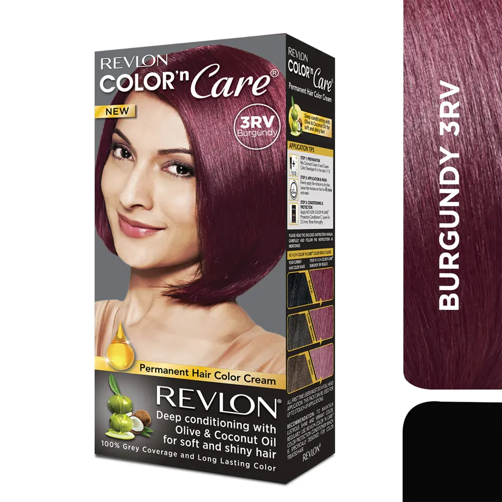 Revlon Color'N Care Permanent Hair Color Cream 3Rv Burgundy 40G + 67.5Ml