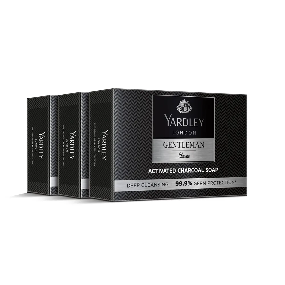 Yardley London Gentleman Classic Activated Charcoal Soap 100G X 3N + Free 100G