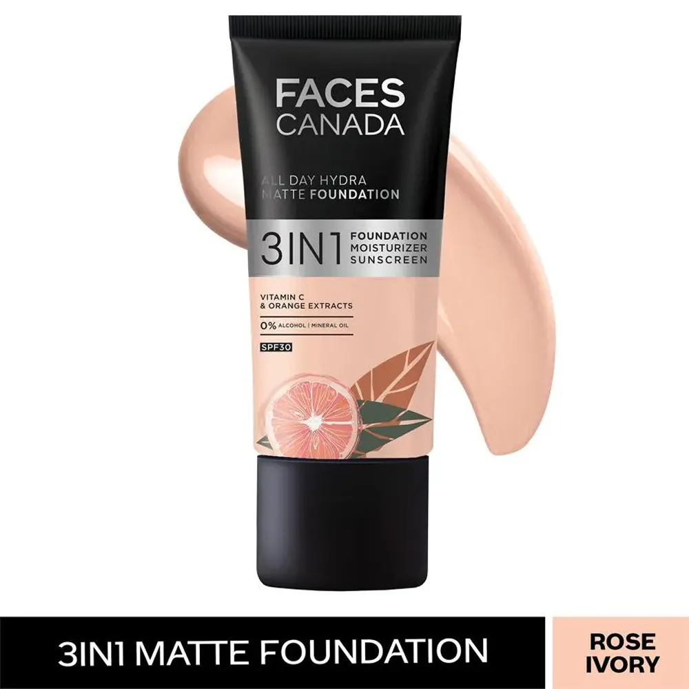Faces Canada All Day Hydra Matte Foundation 3 In 1 Aloe Vera Vitamin C 25Ml