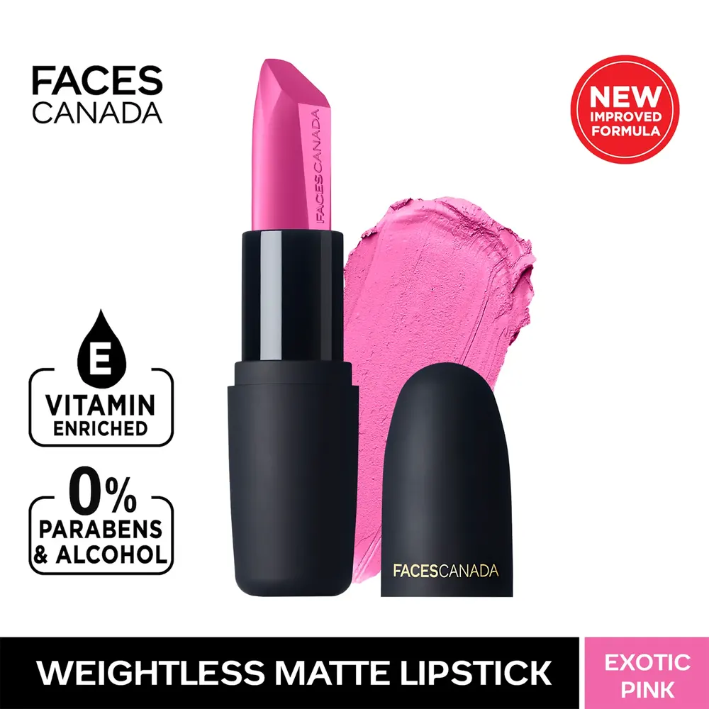 Faces Canada Weightless Matte Finish Lipstick Exotic Pink P12 4.5G