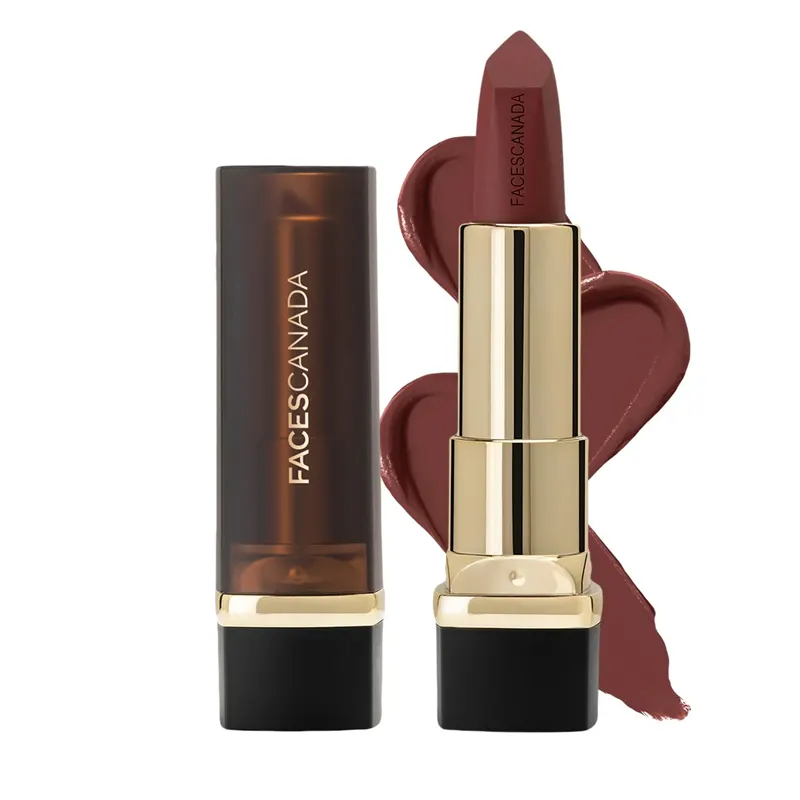 FACES CANADA COMFY MATTE CREME LIPSTICK COMFY MATTE HYALURONIC ACID AND COCOA BUTTER 8 NOT A QUITTER CREME LIPSTICK 4.2G