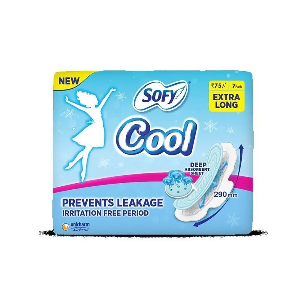 Sofy Cool Prevents Leakage Irritation Free Period Extra Long 7 Pads