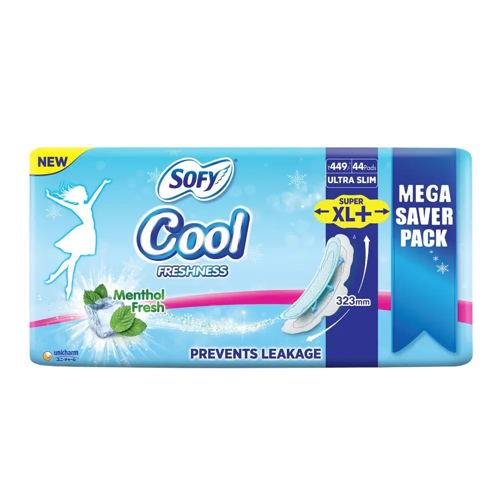 Sofy Cool Prevents Leakage Irritation Free Period Super Xl+ 44 N