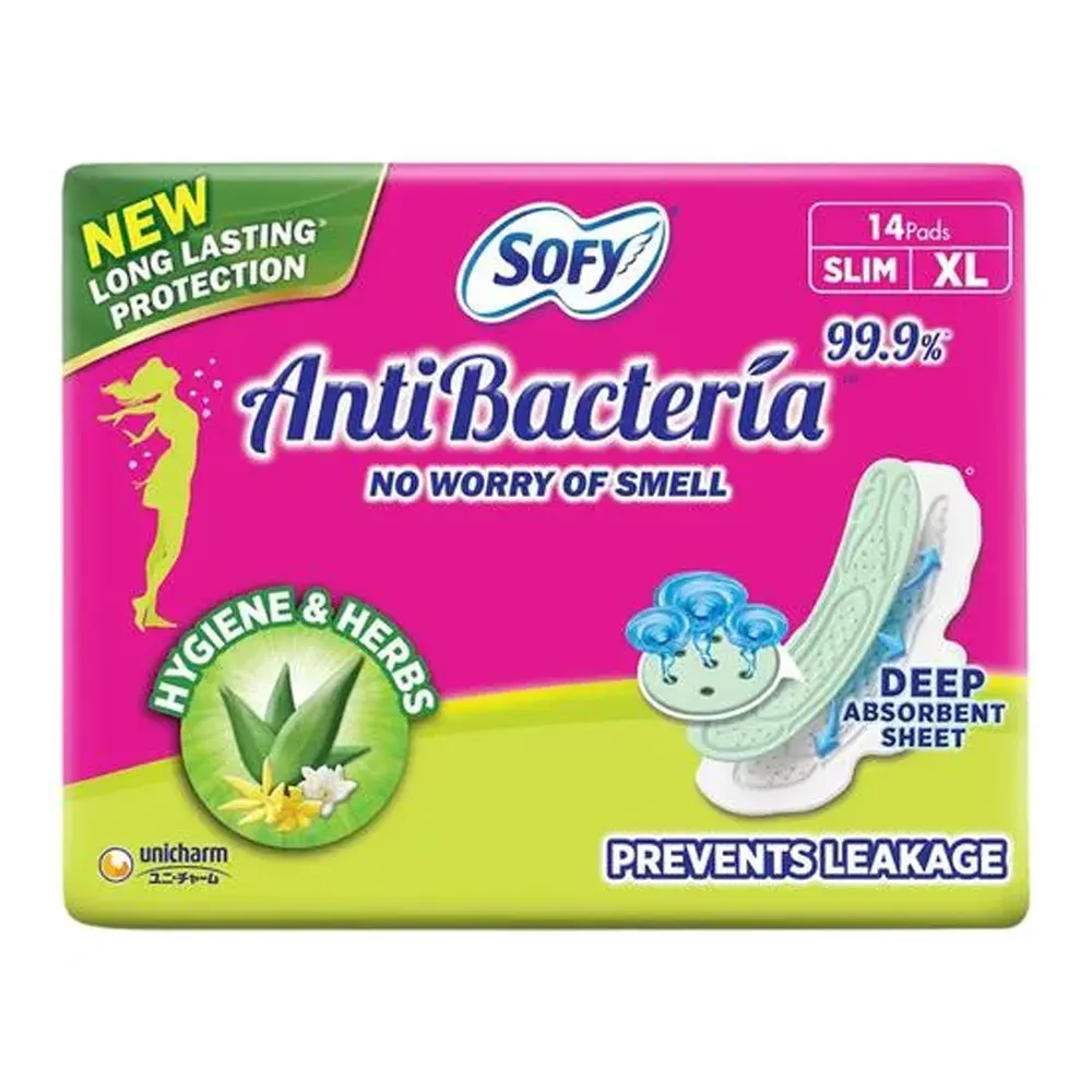 Sofy Anti Bacteria 99.9% Hygiene And Herbs Slim 14N