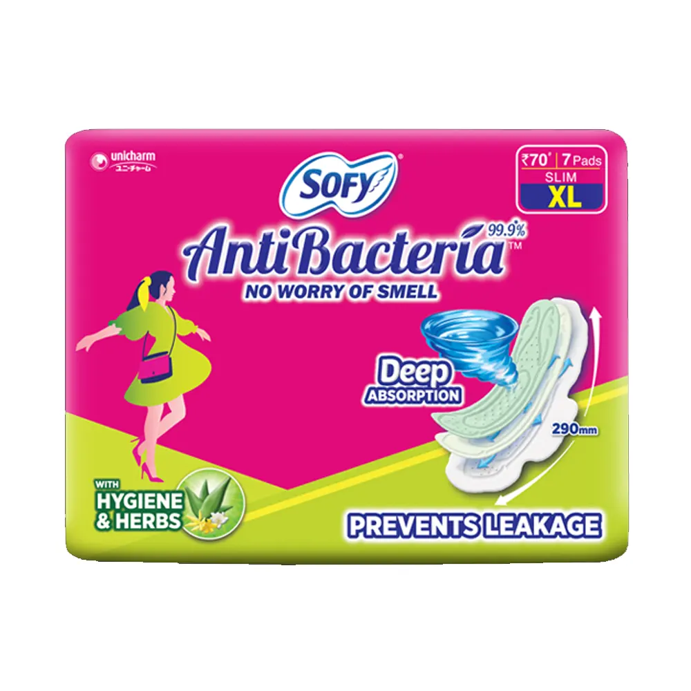 Sofy Anti Bacteria 99.9% No Worry Of Smell Slim Xl- 290Mm 7 Pads