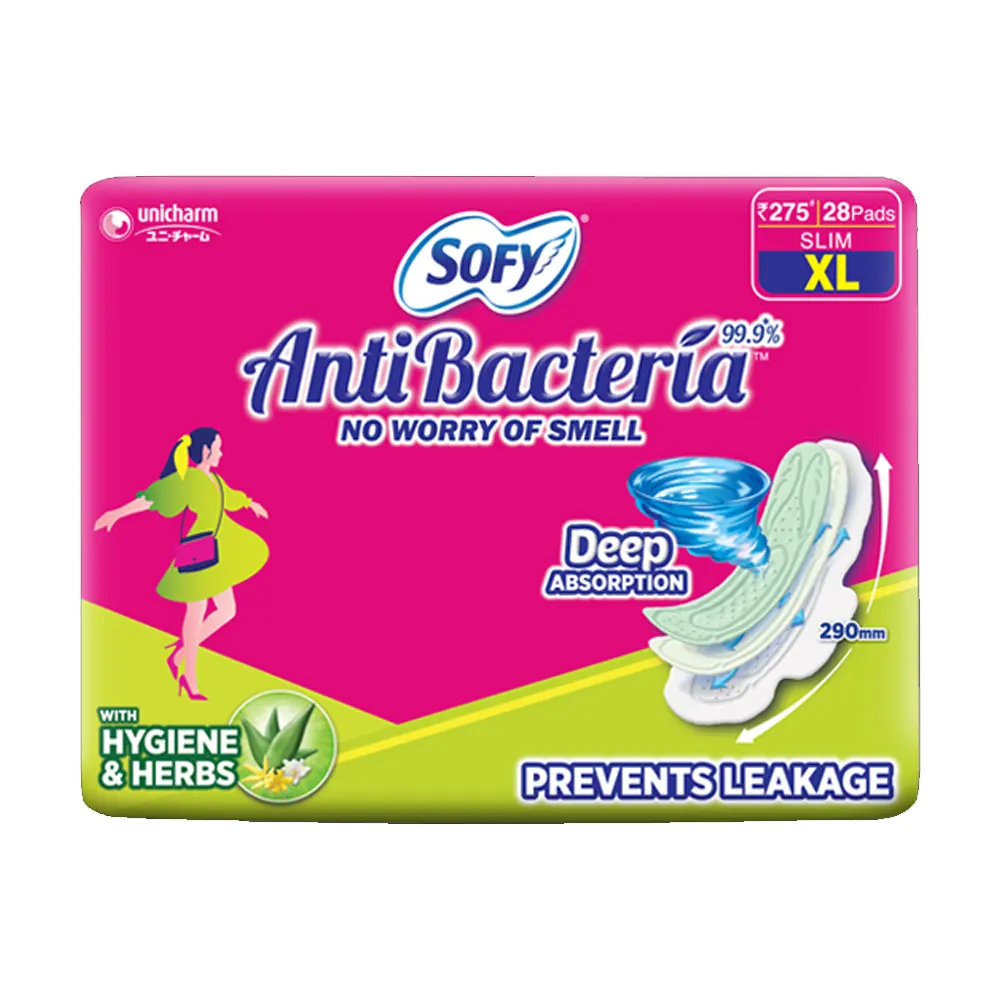 Sofy Anti Bacteria 99.9% No Worry Of Smell Slim Xl- 290Mm 28 Pads