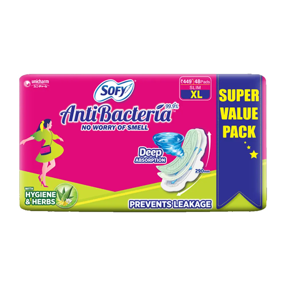 Sofy Anti Bacteria 99.9% No Worry Of Smell Slim Xl- 290Mm 48 Pads