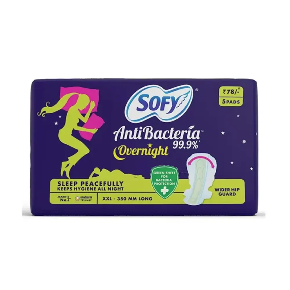 Sofy Anti Bacteria 99.9% Overnight Xxl - 350 Mm Long 5 Pads