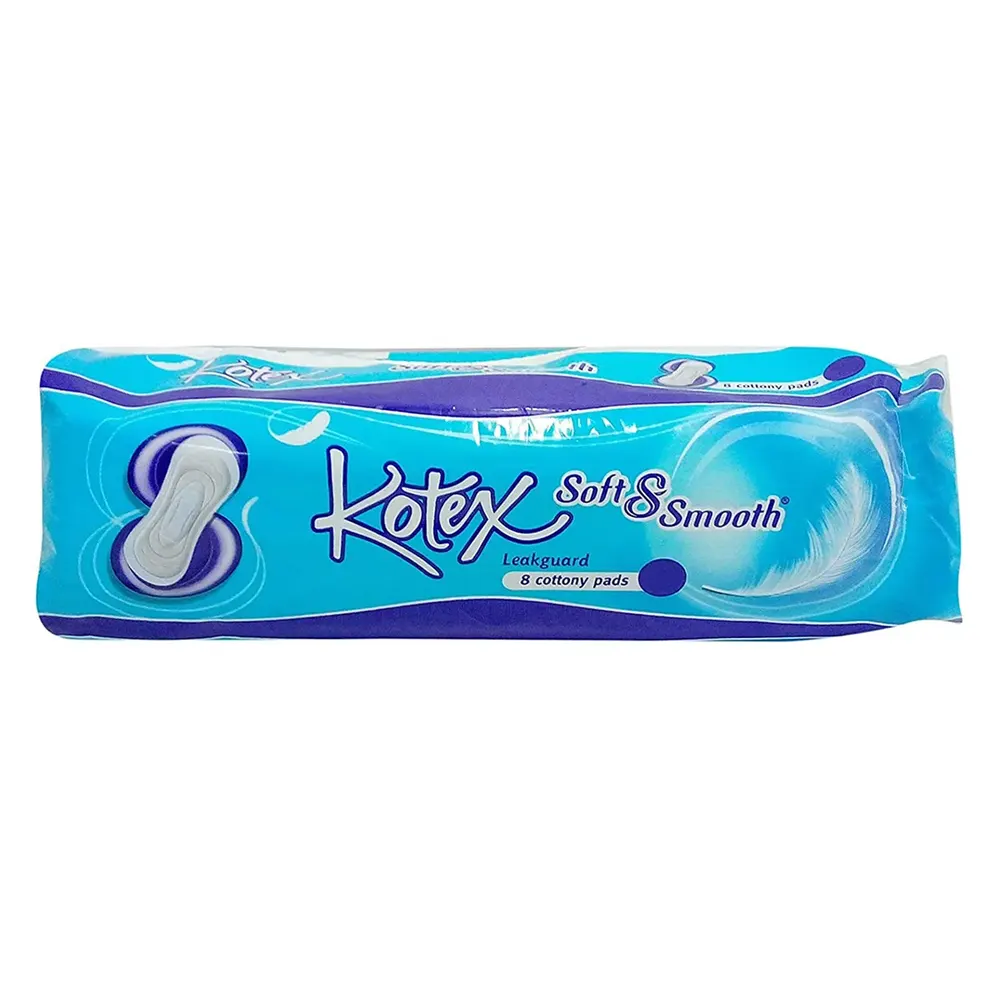 Kotex Soft And Smooth Leakguard 8 Cottony Pads 1N