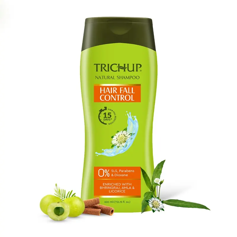 Trichup Nattural Shampoo Hair Fall Control 0% Sls, Parabens & Dioxane Enriched With Bhringraj,Amla & Licorice 100Ml